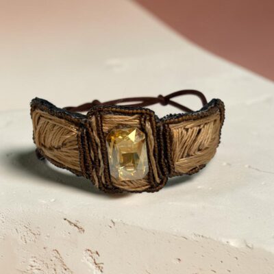 pulsera beige dorado