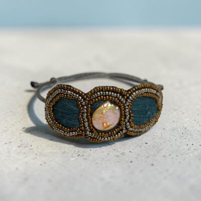 Pulsera Trío Círculos Azul Piedra