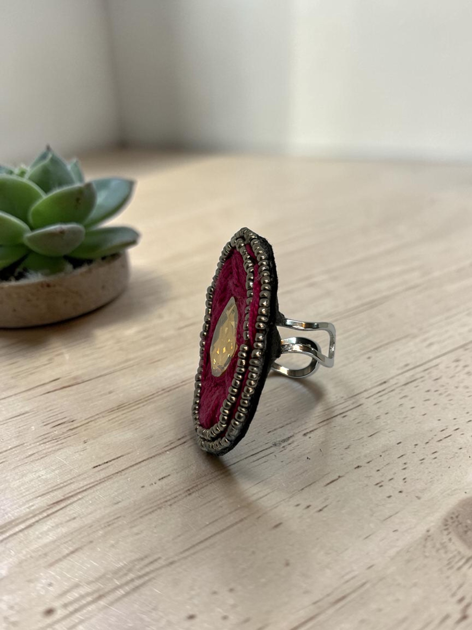 anillo flor nácar