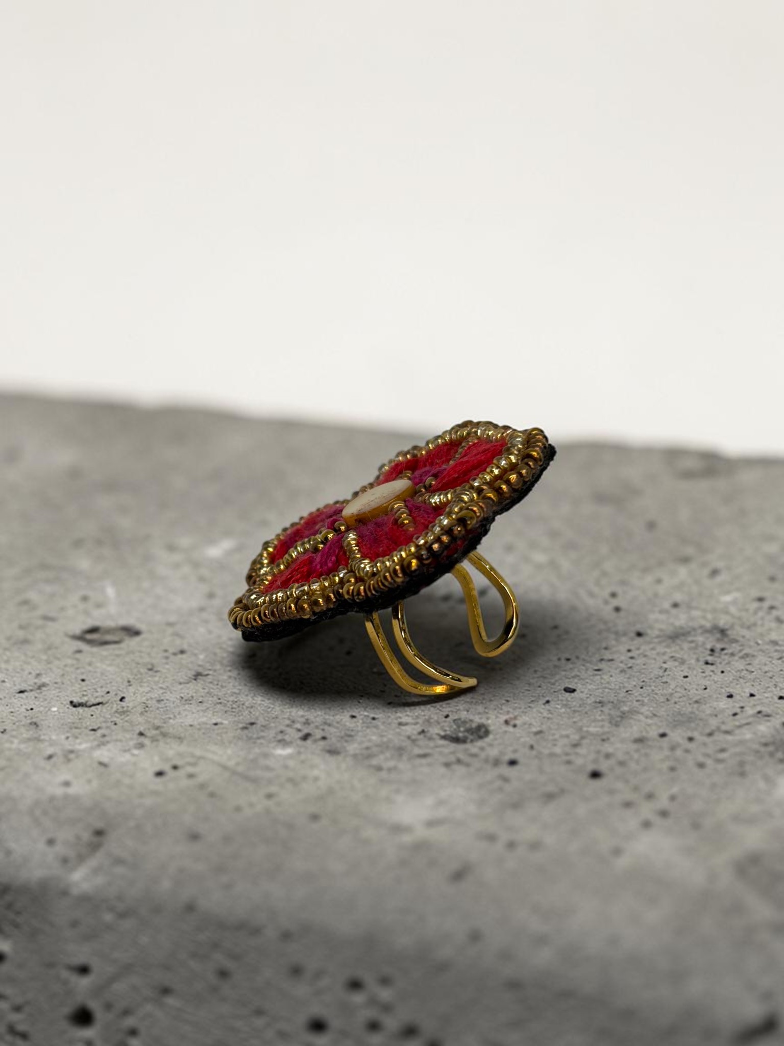Anillo Vinca Roja y Fucsia