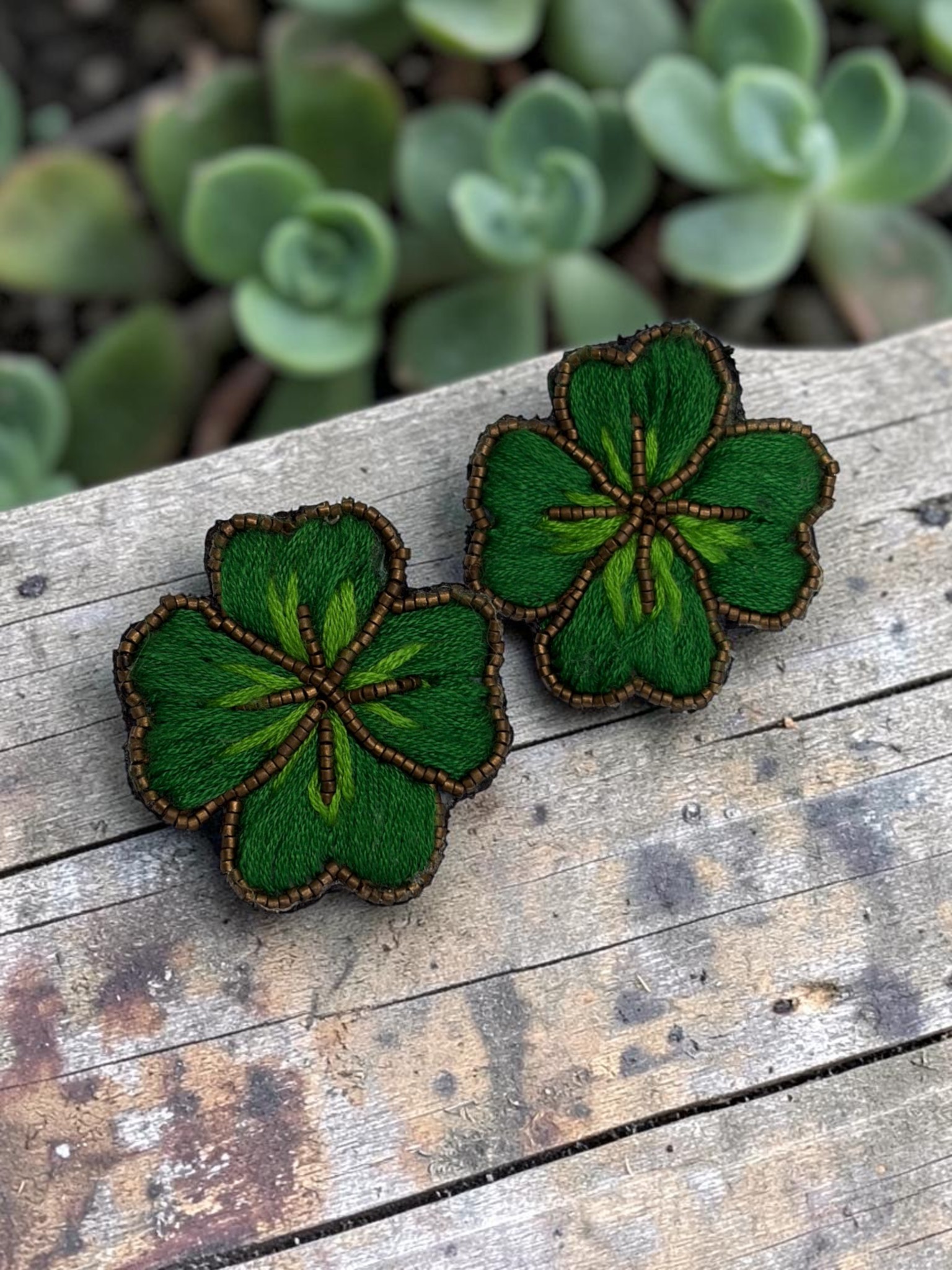 Aro Trébol Hojas Verde