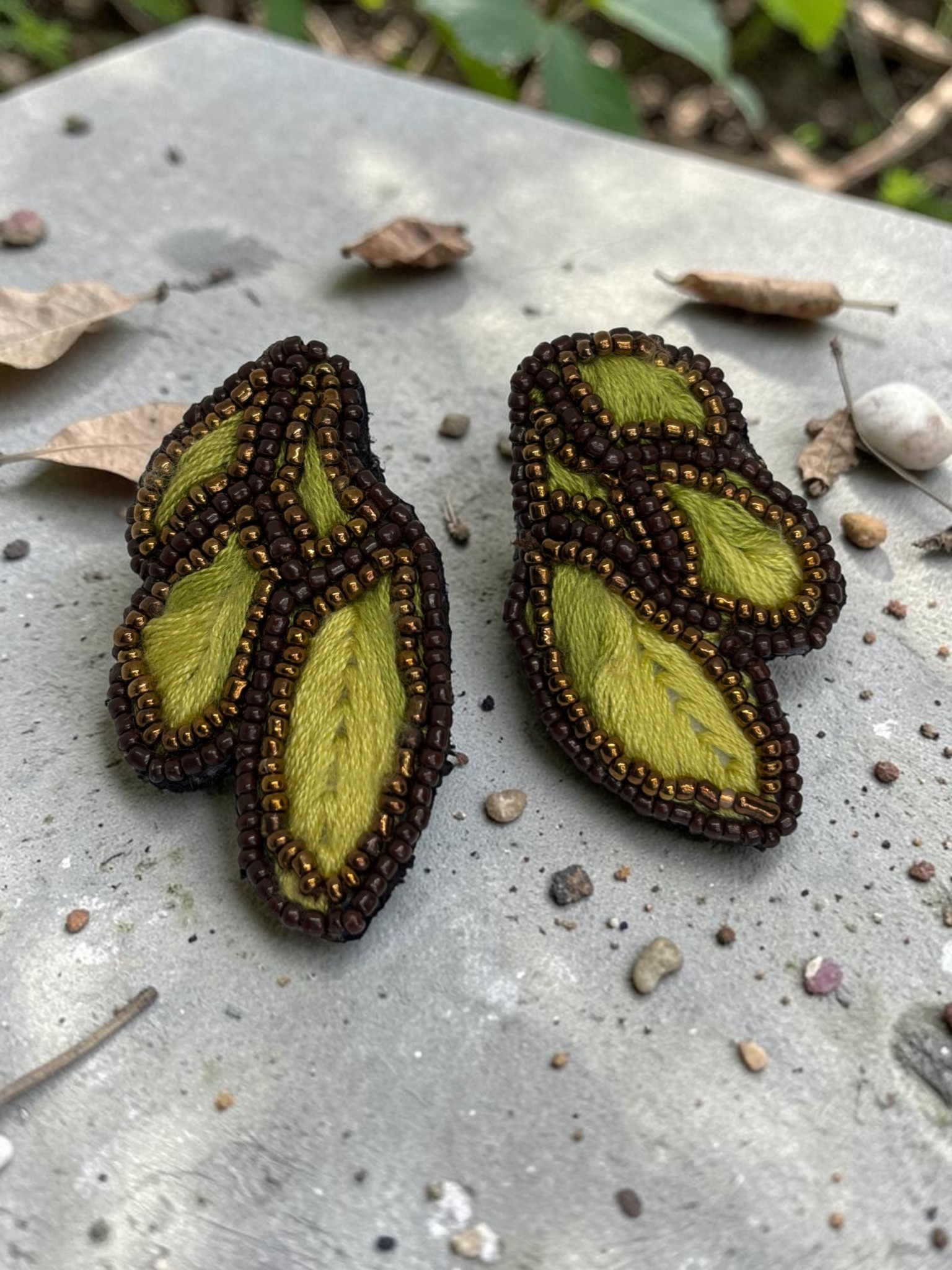Aro Hoja Verde Mostacilla Dorada