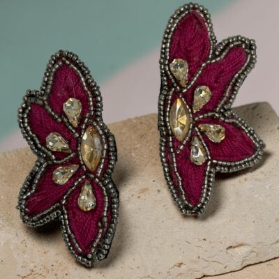 Aro Media Celidonia Magenta con Cristales