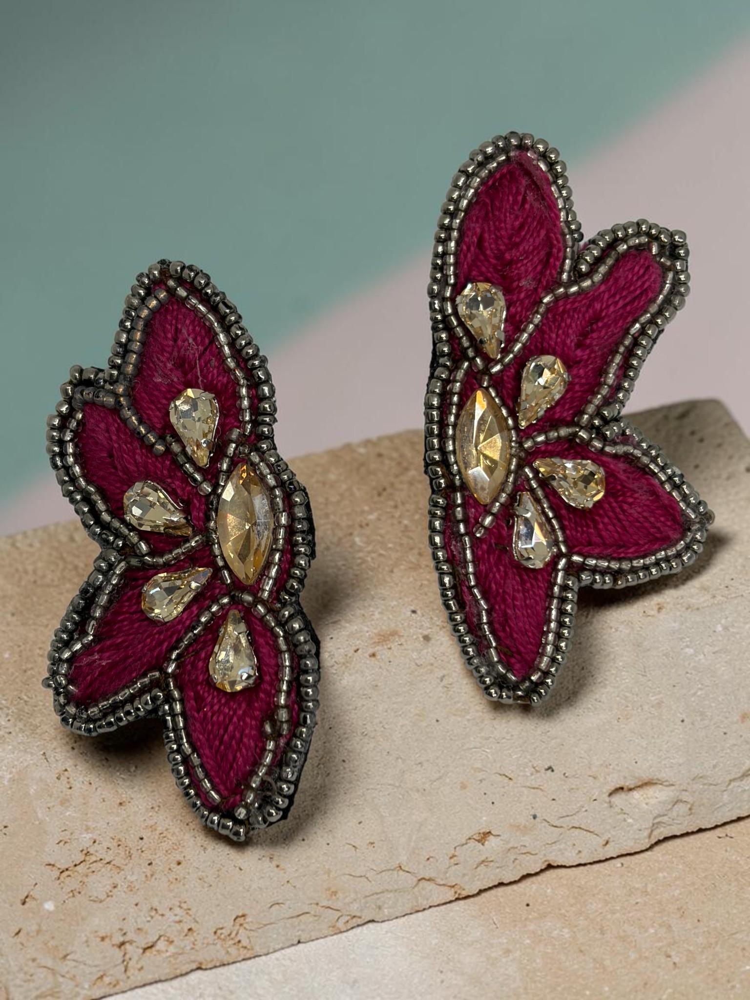 Aro Media Celidonia Magenta con Cristales
