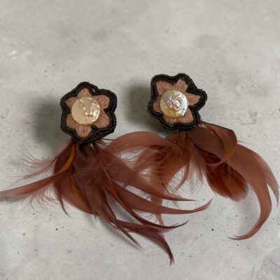 Aro Plumas Estrella Rosa Viejo