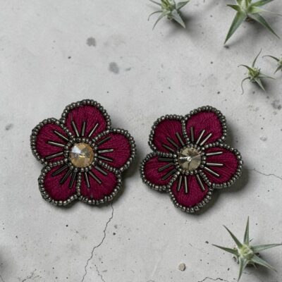 Aro Vinca Magenta con Cristales