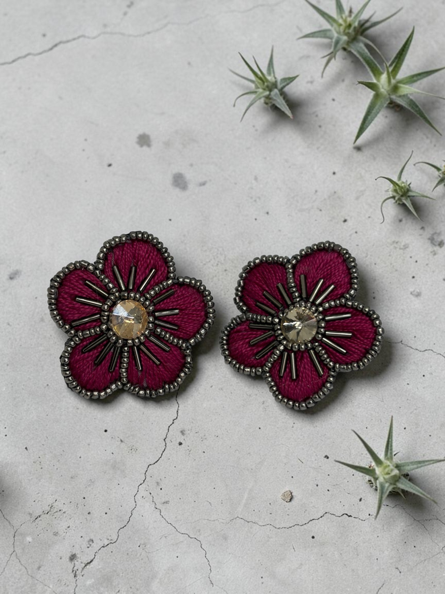 Aro Vinca Magenta con Cristales