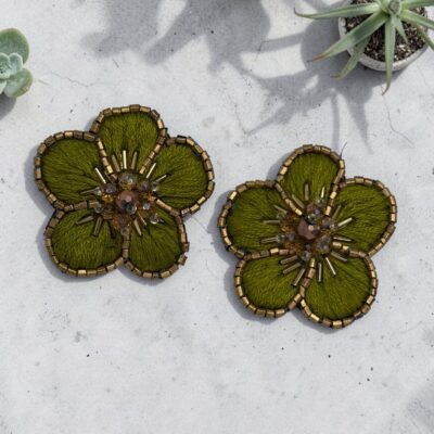 Aro Vinca Verde Oliva con Cristales