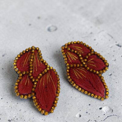 Aro Hoja Terracota con Dorado