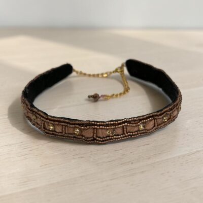 Choker y doble Pulsera Rosa Vieja