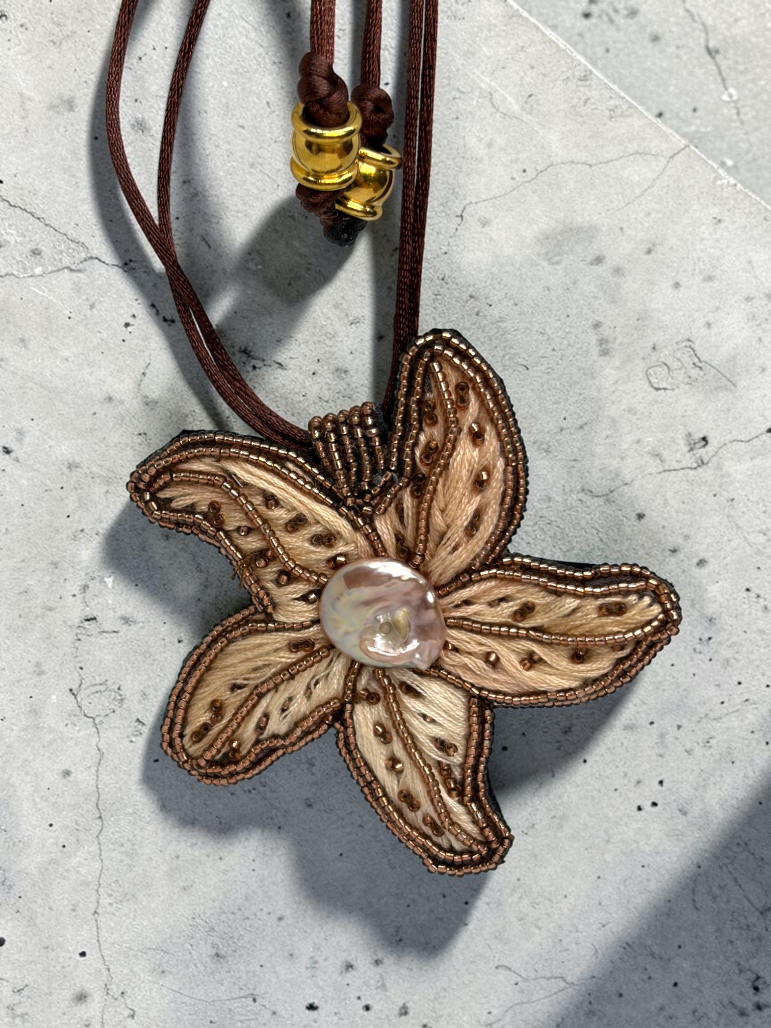 Collar Prendedor Estrella de Mar Rosa Viejo