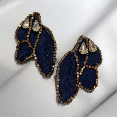 aro gota azul piedra y flecos (copia)