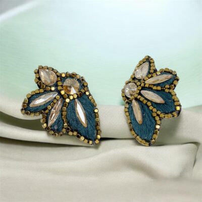 aro gota azul piedra y flecos (copia)